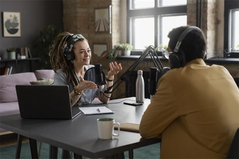 Premium podcast studio setup