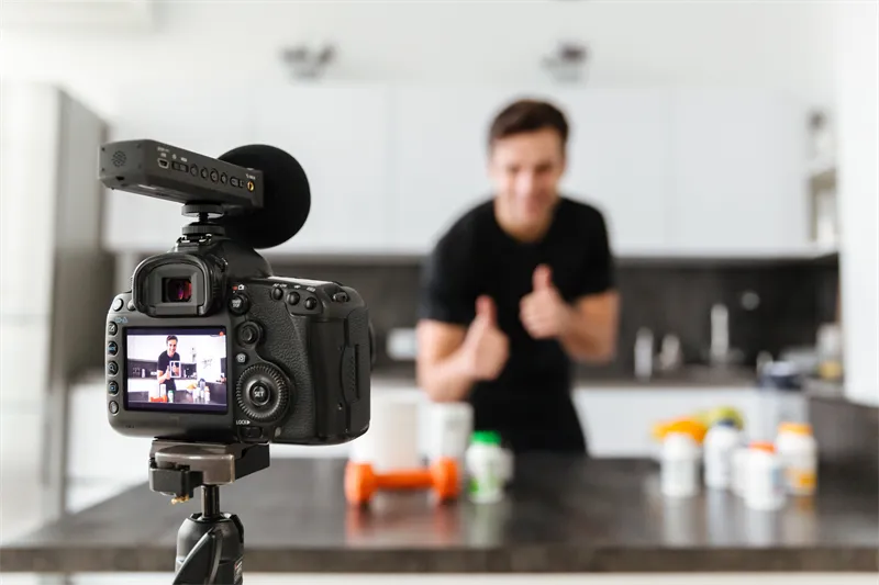 Professional cinema camera during brand shoot